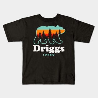 Driggs Idaho Skiing Outdoors Driggs Vacation Bear Kids T-Shirt